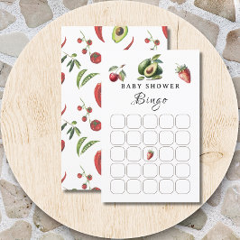 Fresh White Farm Baby Dusche Bingo Game Card