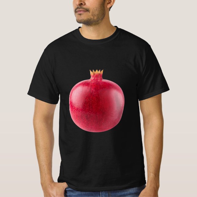 Fresh Whole Red Pomegranate Fruit Healthy Food Art T-Shirt (Vorderseite)