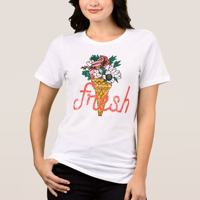 Fresh Women's T - Shirt with Flower pot Design (Vorderseite)