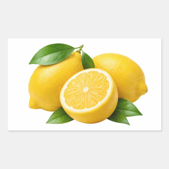 Fresh Yellow Lemons with Green Leaves Sticker (Vorderseite)