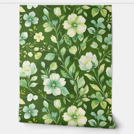 Fresh Zuhause Vibes - Green Floral Peel and Stick Tapete