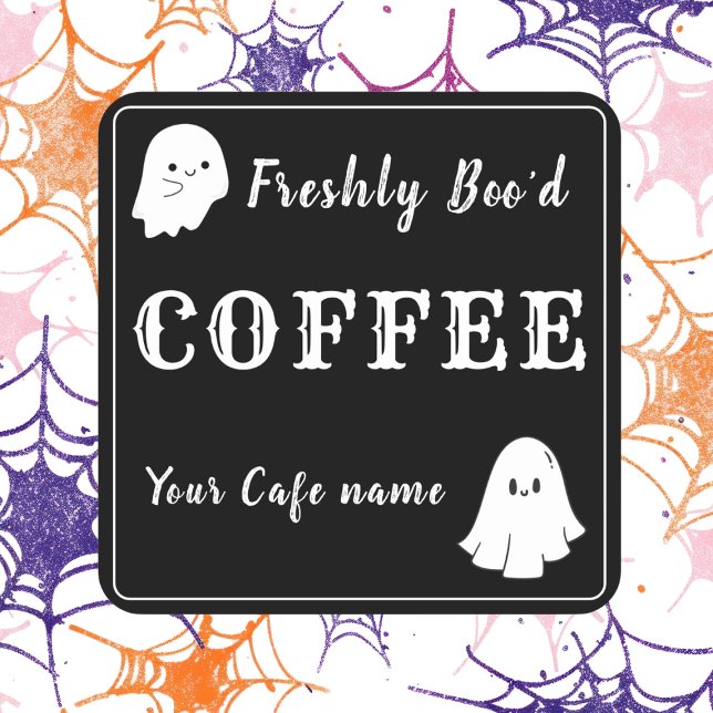 Freshly Boo'd black Coffee business Custom Sticker (Von Creator hochgeladen)