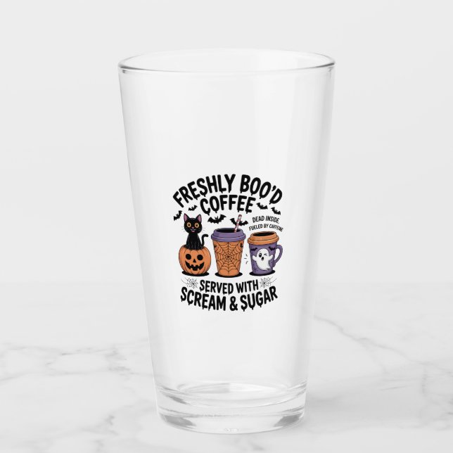 Freshly Boo'd Coffee Halloween Glas (Vorderseite)