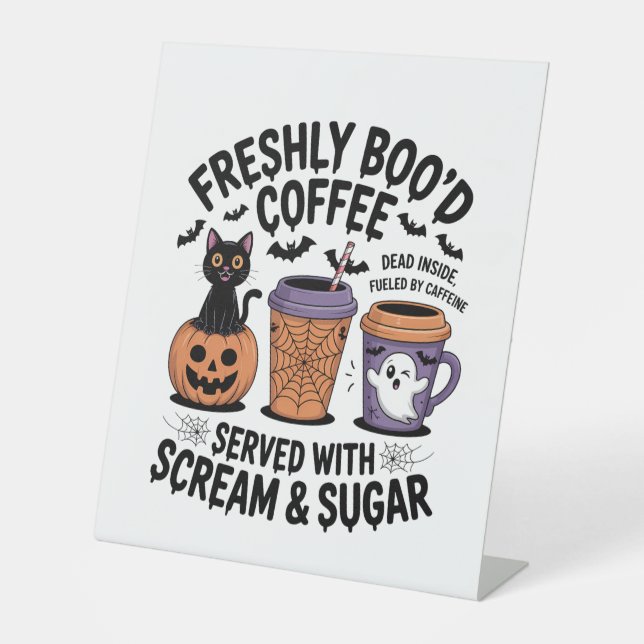 Freshly Boo'd Coffee Halloween Sockelschild (Vorderseite)