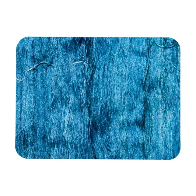 Freshly Dyed Blue Handmade Thai Silk Magnet (Horizontal)