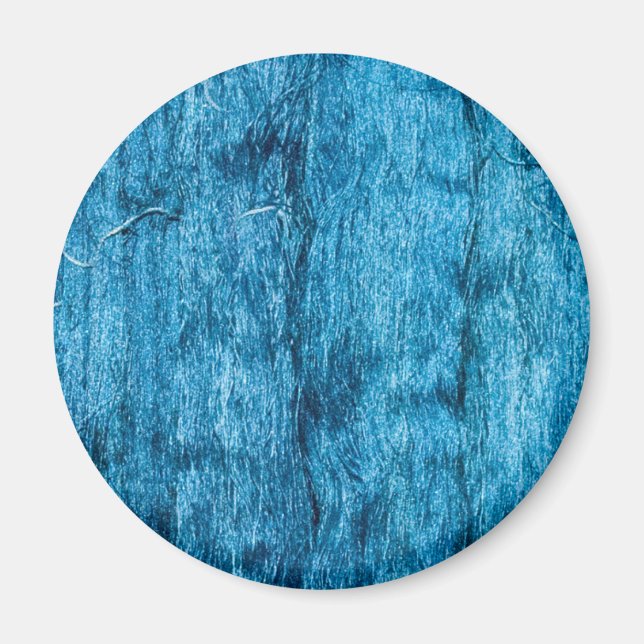 Freshly Dyed Blue Handmade Thai Silk Magnet (Vorne)