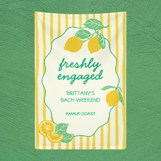 Freshly Engaged Lemon Citrus Bachelorette Banner