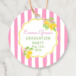 Freshly Graduated Lemon Grad Favor Tags Geschenkanhänger