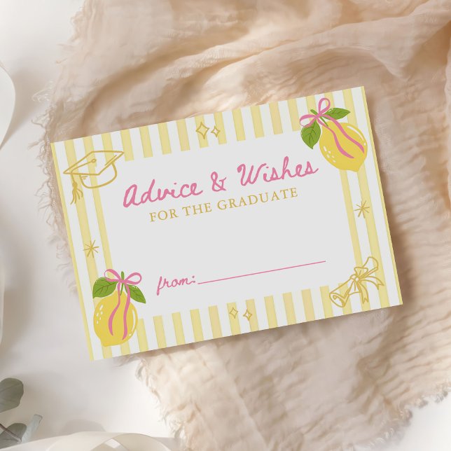 Freshly Graduated Lemon Graduation Advice Wishes Begleitkarte (Von Creator hochgeladen)