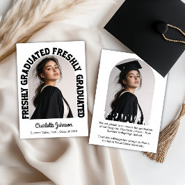 Freshly Graduated Retro Graduation Announcement Ankündigung