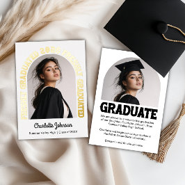 Freshly Graduated Retro Graduation Announcement Folien Feiertagskarte