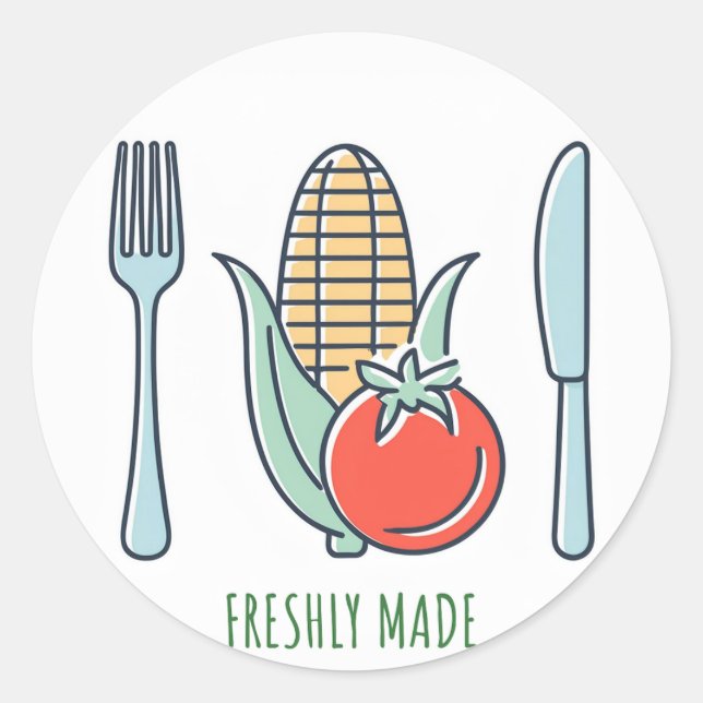 Freshly Made Runder Aufkleber (Vorderseite)