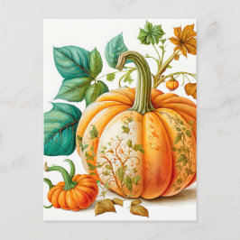 Freshly Picked Autumn Harvested Pumpkin Postkarte