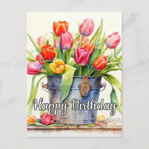 Freshly Picked Tulip Blume Postkarte