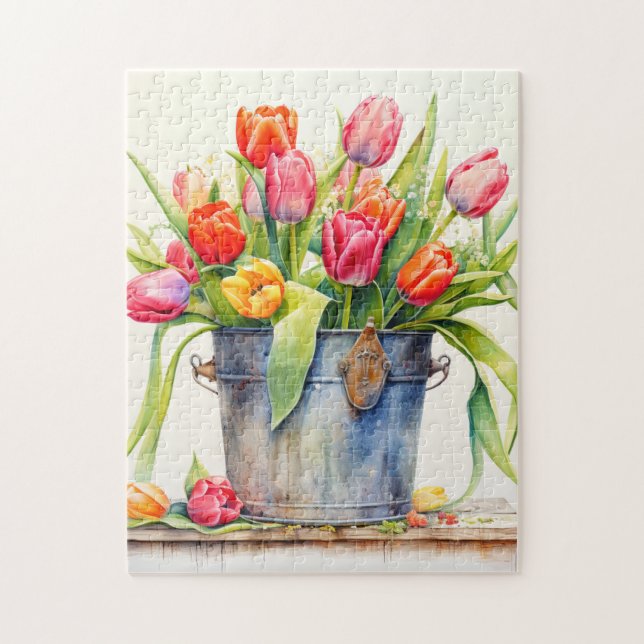 Freshly Picked Tulip Blume Puzzle (Vertikal)