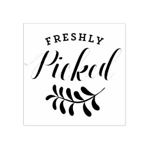 Freshly Picked Typografie Frisches Erzeugnis Gummistempel