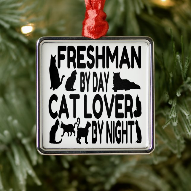 Freshman Cat Lover Ornament Aus Metall (Baum)