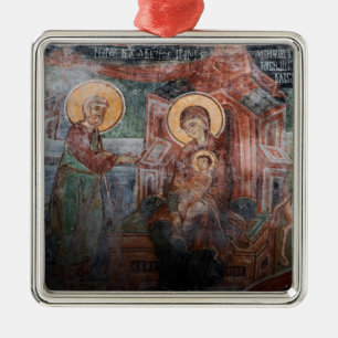 Fresken aus der serbischen Kirche des 14. Jahrhund Silbernes Ornament