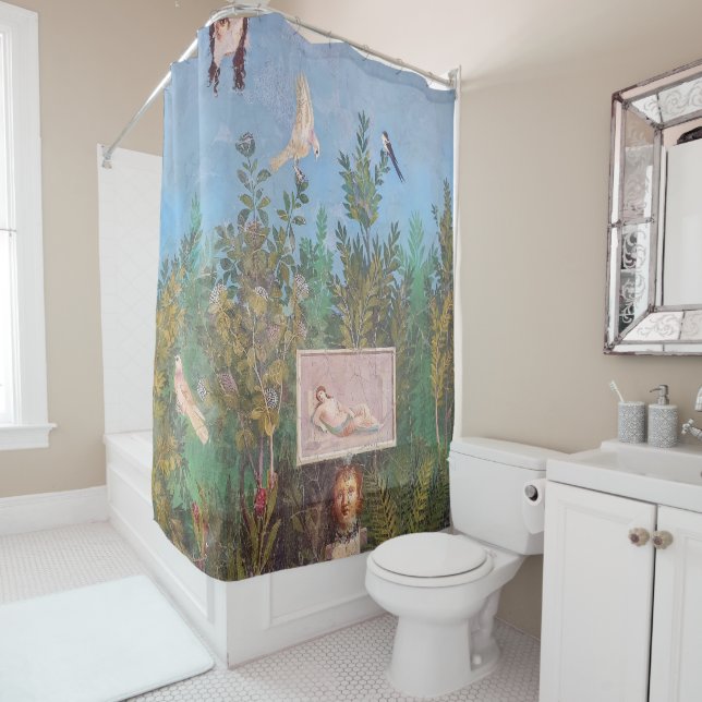 Fresko einer Gartenlandschaft, Pompeji Duschvorhang (Beispiel)