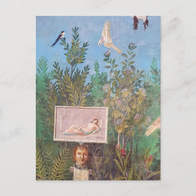 Fresko einer Gartenlandschaft, Pompeji Postkarte (Vorderseite)