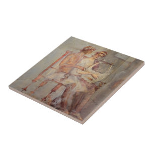 Fresko einer Musikstunde, Pompeji Fliese