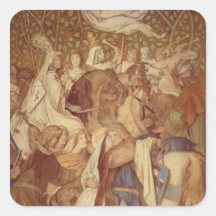 Fresko, Elisabeth-Galerie, Wartburg-Schloss Quadratischer Aufkleber