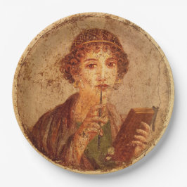 Fresko von Sappho in Pompeji Pappteller