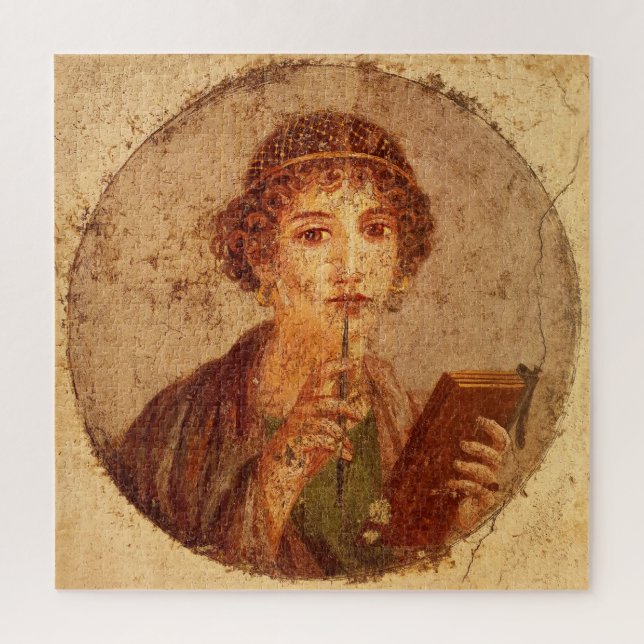 Fresko von Sappho in Pompeji Puzzle (Vertikal)
