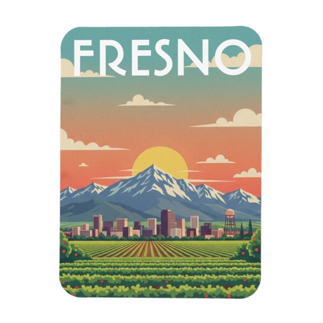 Fresno California Central Valley Magnet (Vertikal)
