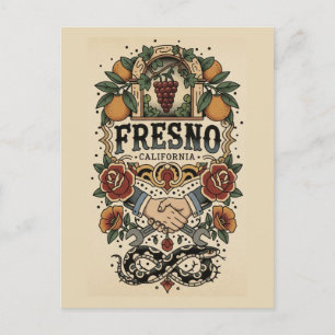 Fresno California Central Valley Postkarte