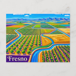 Fresno California Central Valley Postkarte