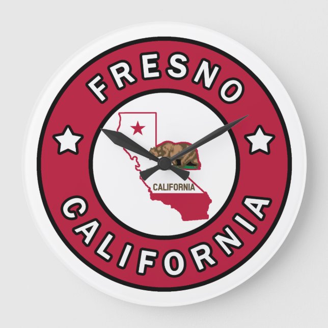 Fresno California Große Wanduhr (Vorderseite)