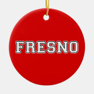 Fresno California Keramik Ornament