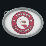 Fresno California Ovale Gürtelschnalle<br><div class="desc">Fresno California</div>