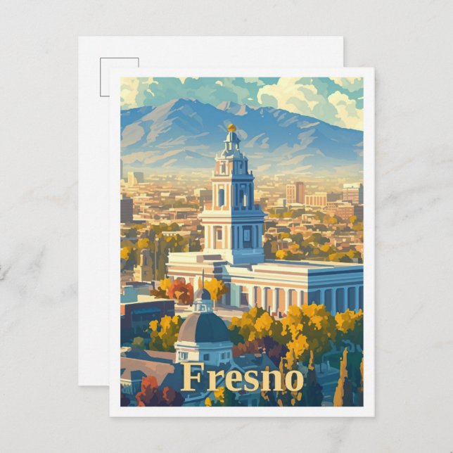 Fresno California Postkarte (Vorne/Hinten)
