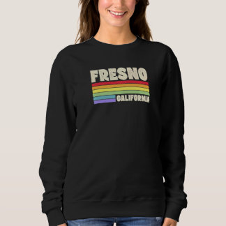 Fresno California Pride Rainbow Flag Gay Pride Mer Sweatshirt