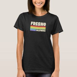 Fresno California Pride Rainbow Flag Gay Pride Mer T-Shirt