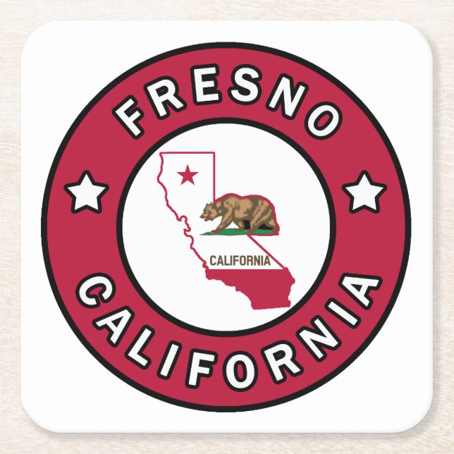 Fresno California Rechteckiger Pappuntersetzer (Vorderseite)