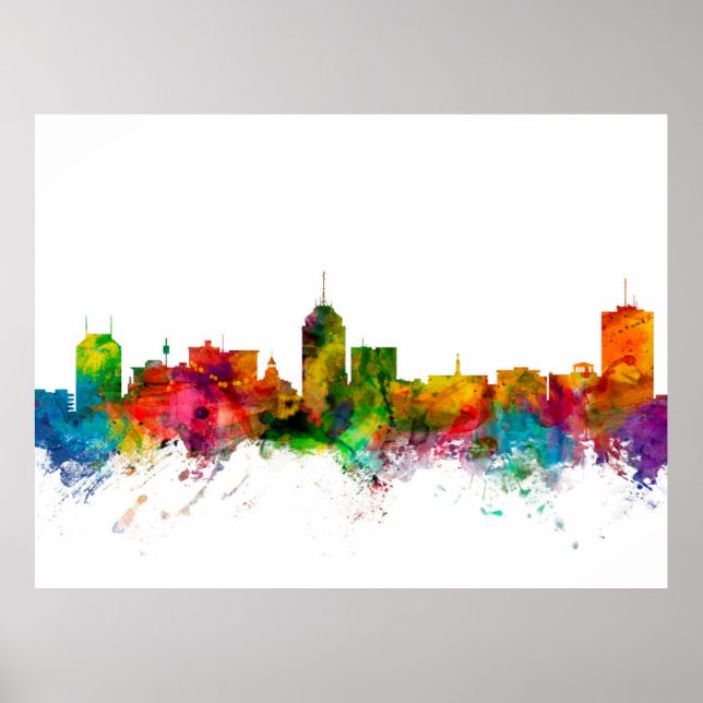 Fresno California Skyline Poster (Vorne)
