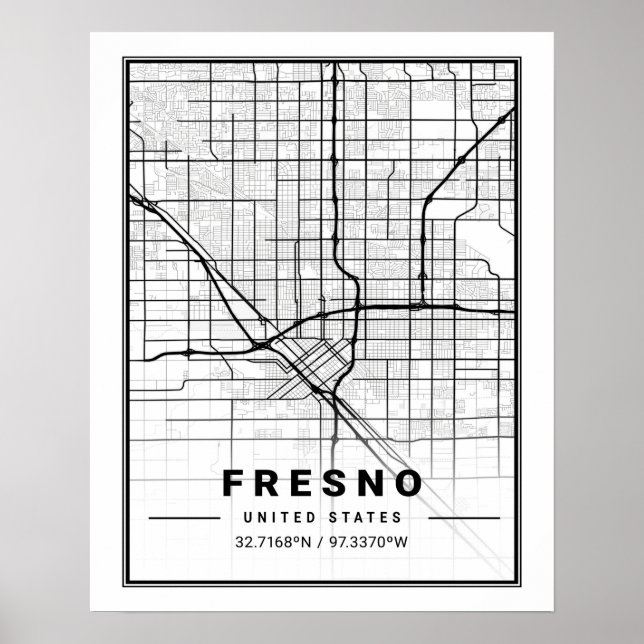 Fresno California USA Reisen Poster (Vorne)