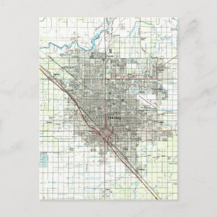 Fresno California Vintage Karte