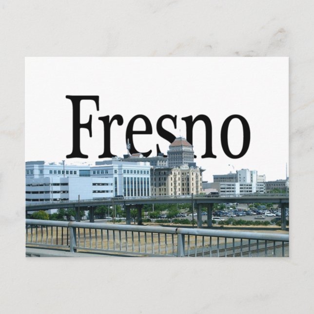Fresno California with Fresno in the Sky Postkarte (Vorderseite)