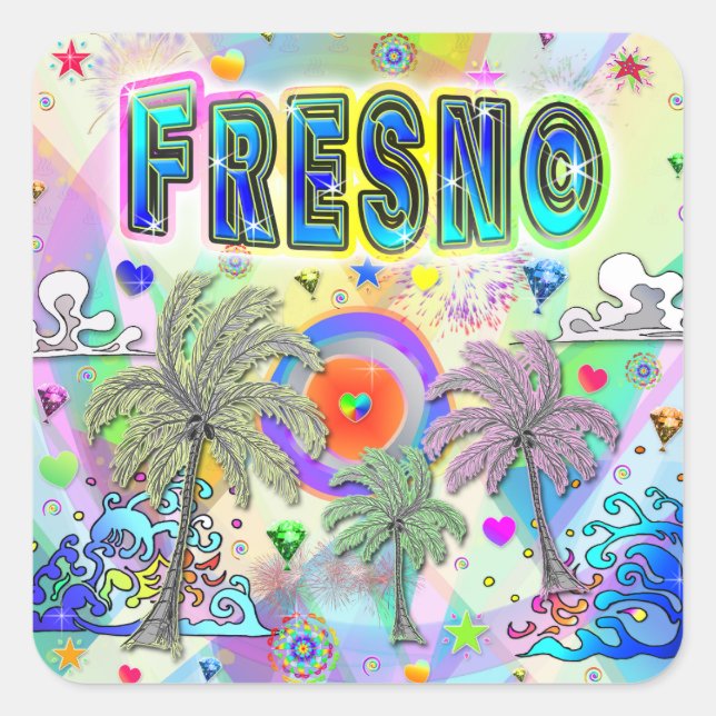 Fresno Deep Dream Sticker (Vorderseite)