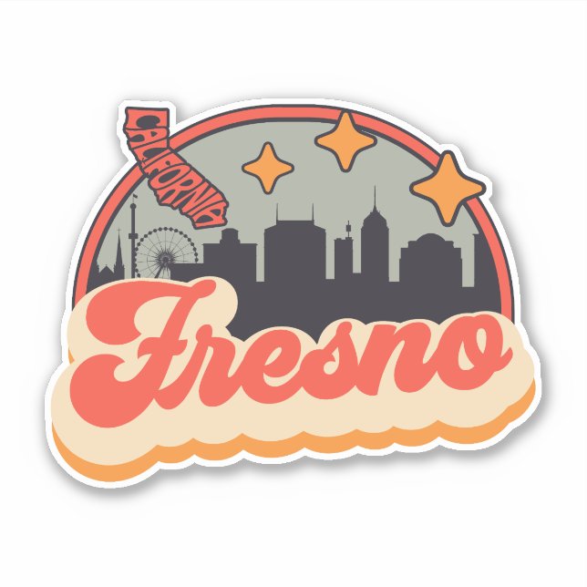 Fresno, Kalifornien Aufkleber (Vorderseite)