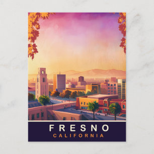 Fresno, Kalifornien, City Skyline, Reisen Postkarte
