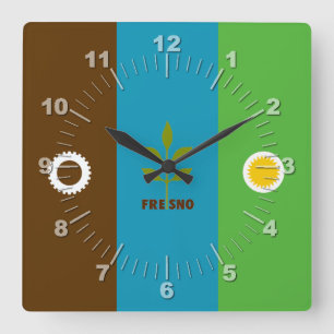 Fresno (Kalifornien) Flagge Große Uhr