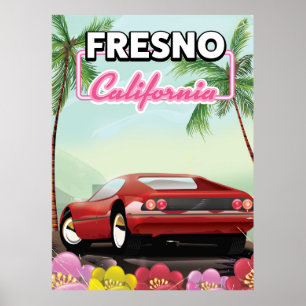 Fresno Kalifornien Reiseplakat Poster