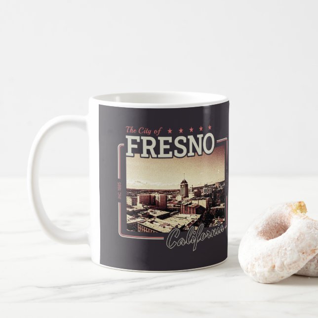 FRESNO KALIFORNIEN - STADT FRESNO CA KAFFEETASSE (Mit Donut)