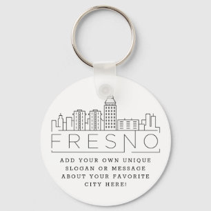 Fresno, Kalifornien - Stylisierte Skyline  Custom  Schlüsselanhänger