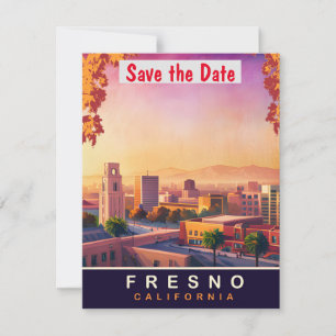 Fresno, Kalifornien, Travel Postcard, Save The Date